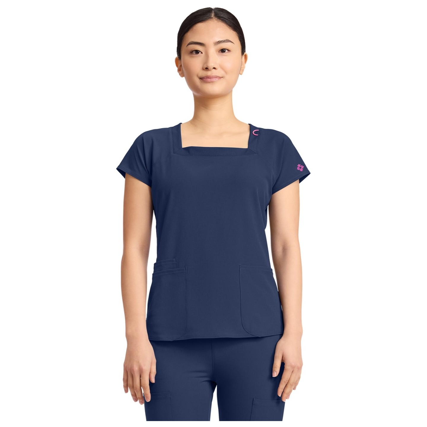 MC704 AMP Square Neck 3 Pocket Top by Med Couture