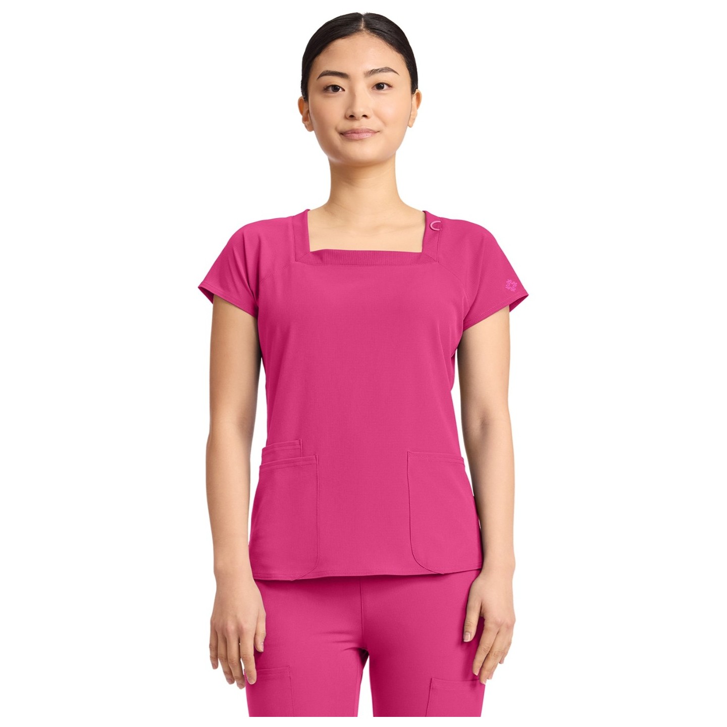 MC704 AMP Haut à Cou Carré avec 3 Poches par Med Couture