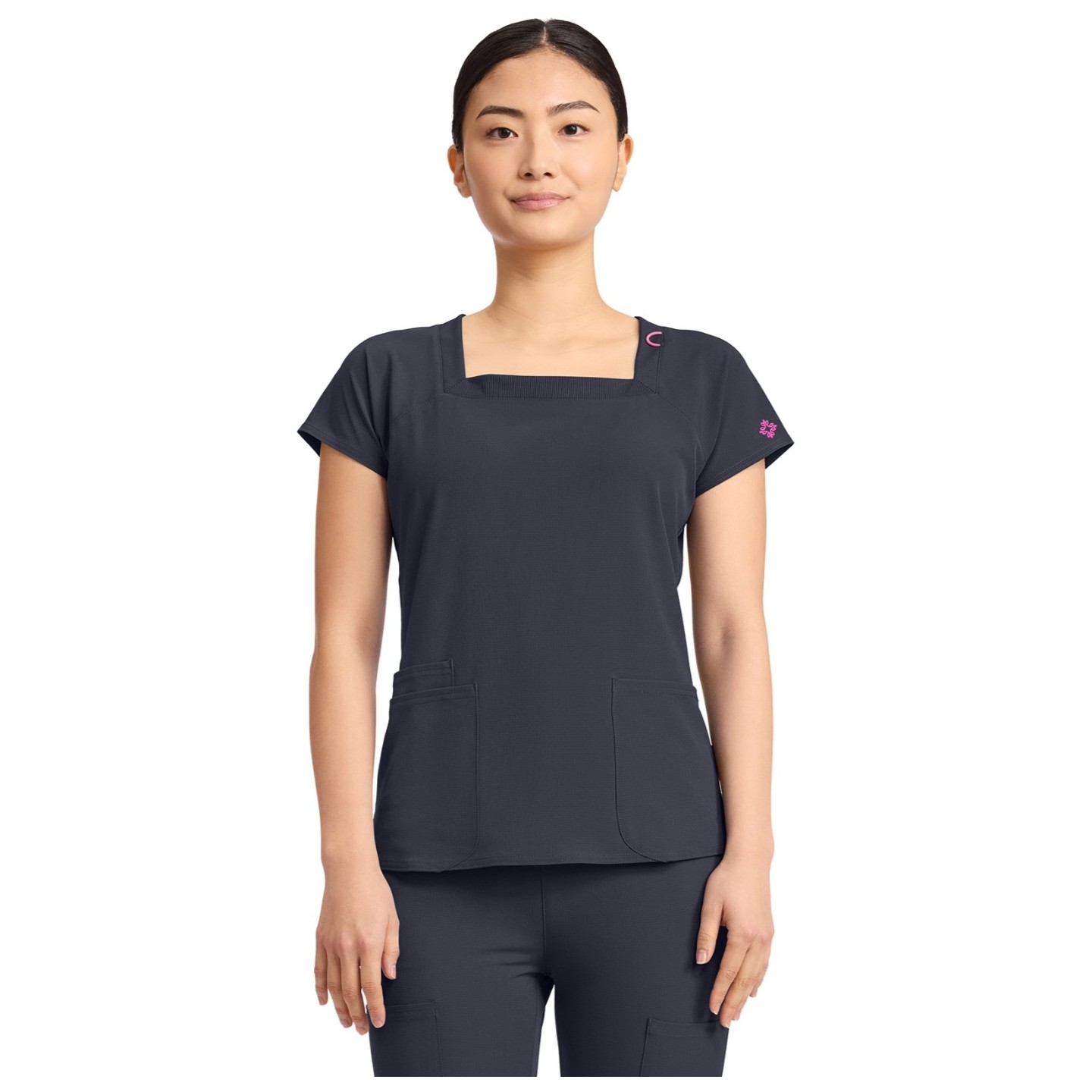 MC704 AMP Square Neck 3 Pocket Top by Med Couture