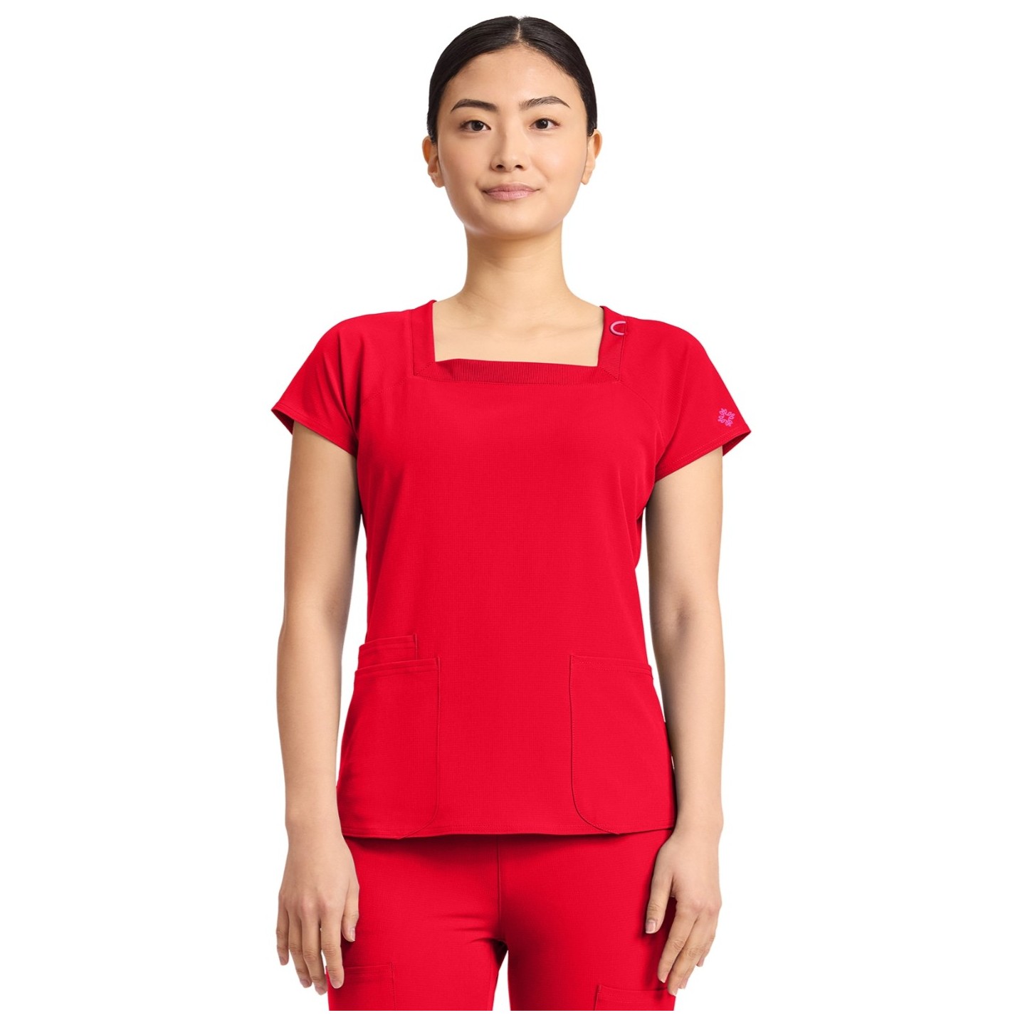 MC704 AMP Square Neck 3 Pocket Top by Med Couture