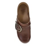 Pearson Brown Waxy Milled Buckled Professional Clog by Dansko