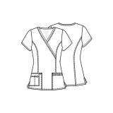 4728 Workwear Core Stretch Mock Wrap Top with 3 Pockets by Cherokee