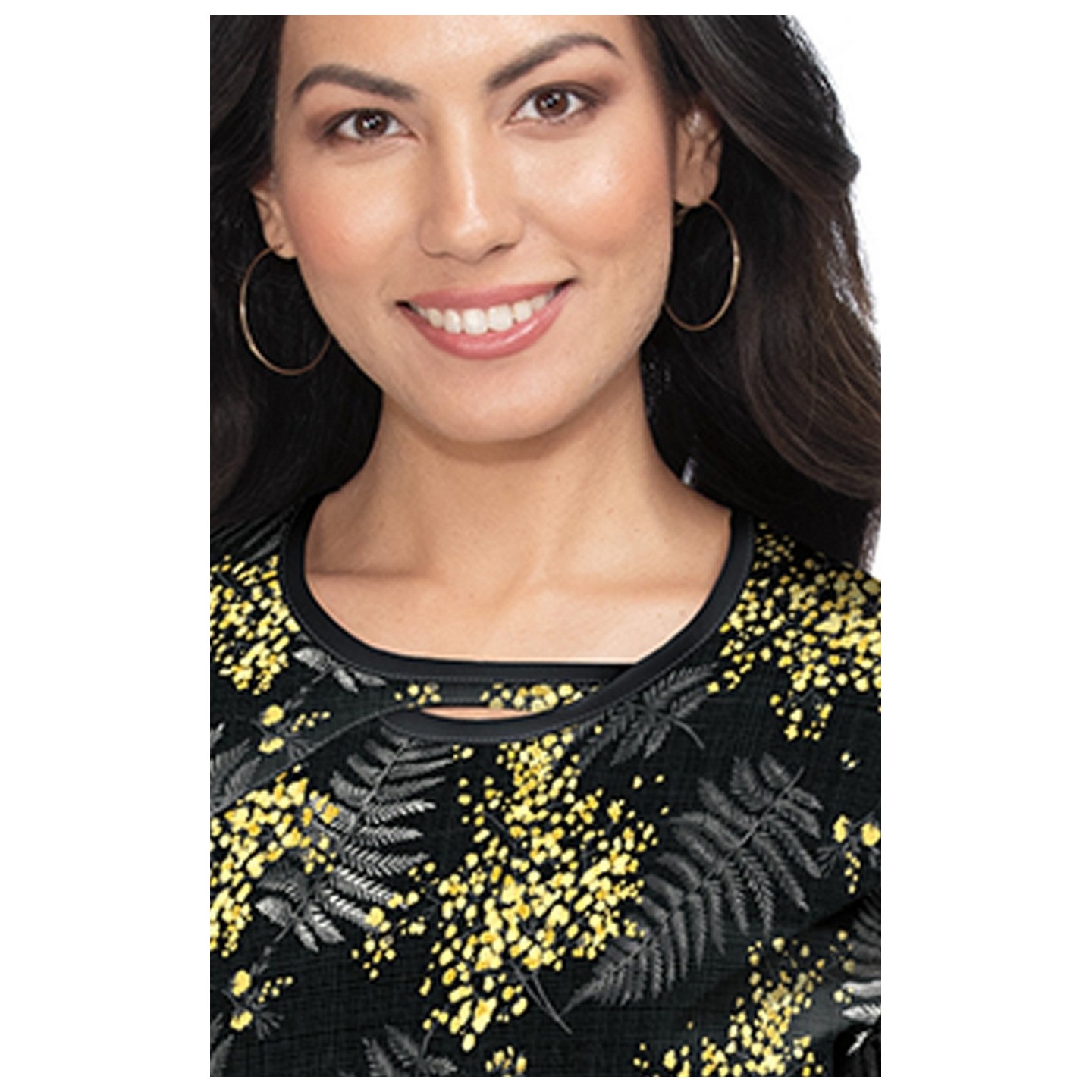 1027PR koi Lite Lola Top - Babys Breath Floral