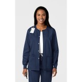 800 WonderWORK Unisex Snap Front Round Collar Jacket