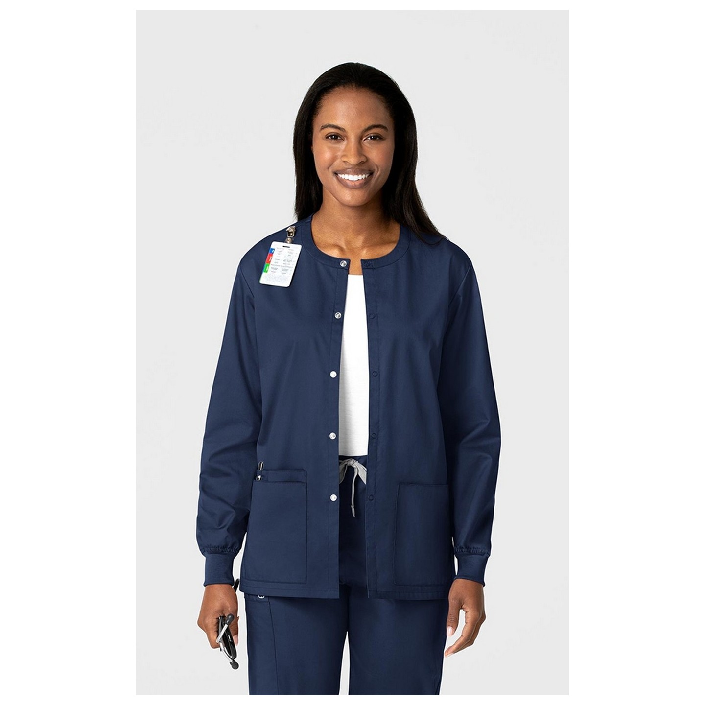 800 WonderWORK Manteau Unisexe avec Col Rond et Fermature à Pression