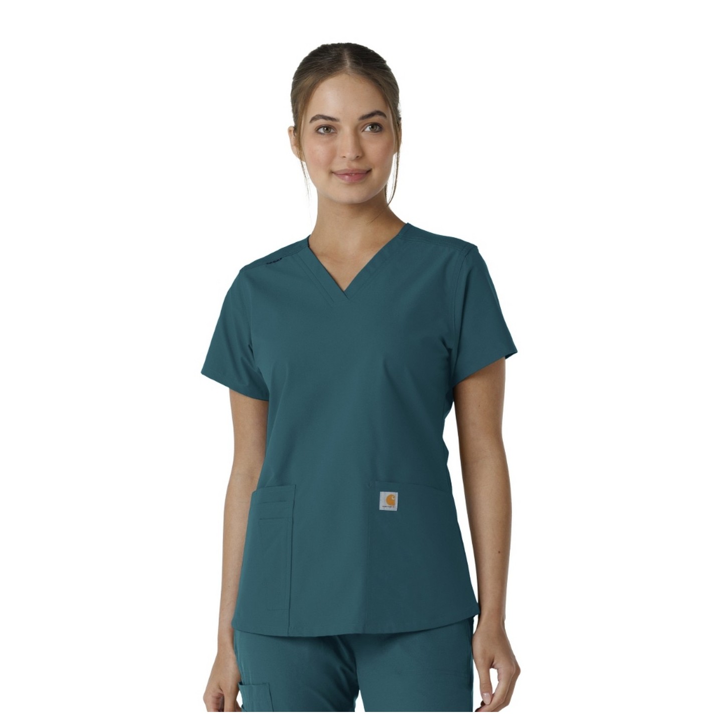 C12313 Carhartt Force Essentials V-Neck Top with Knit Side Panels