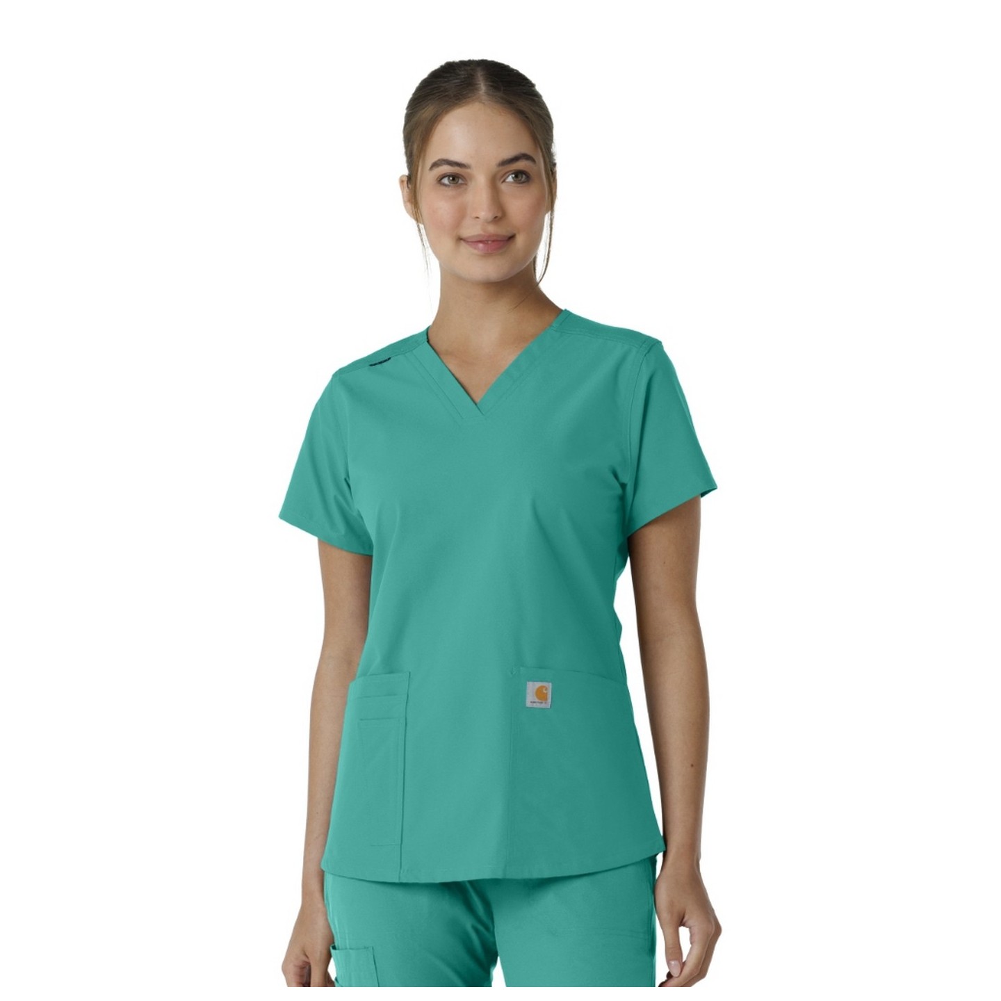 C12313 Carhartt Force Essentials V-Neck Top with Knit Side Panels