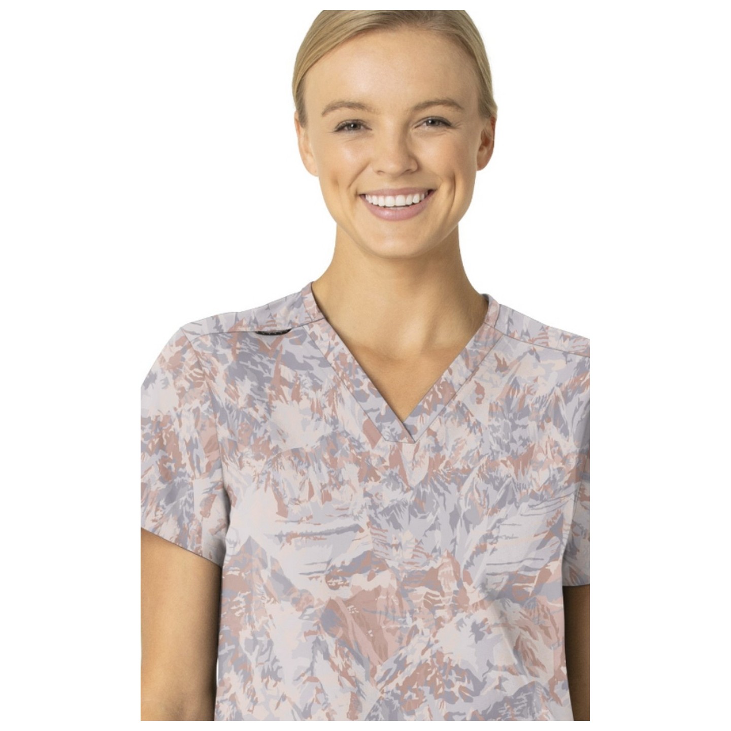 C13414 Carhartt 4 Pocket V-Neck Print Top - Snowy Ridges