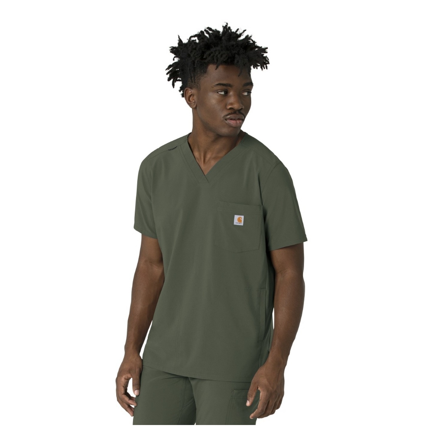 C16410 Carhartt Force Cross-Flex Men's 3 Pocket V-Neck Scrub Top