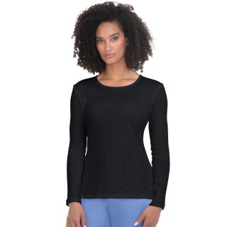 1110 Essentials Rohan Heart Pointelle Long Sleeve Underscrub by koi