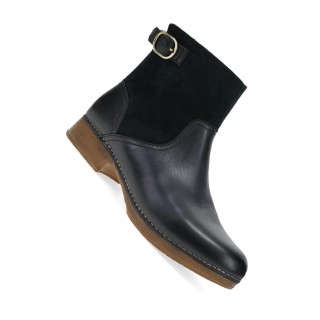 Monique Black Burnished Calf Boot for Women by Dansko