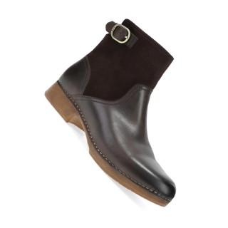 Monique Chocolate Burnished Calf Boot for Women by Dansko