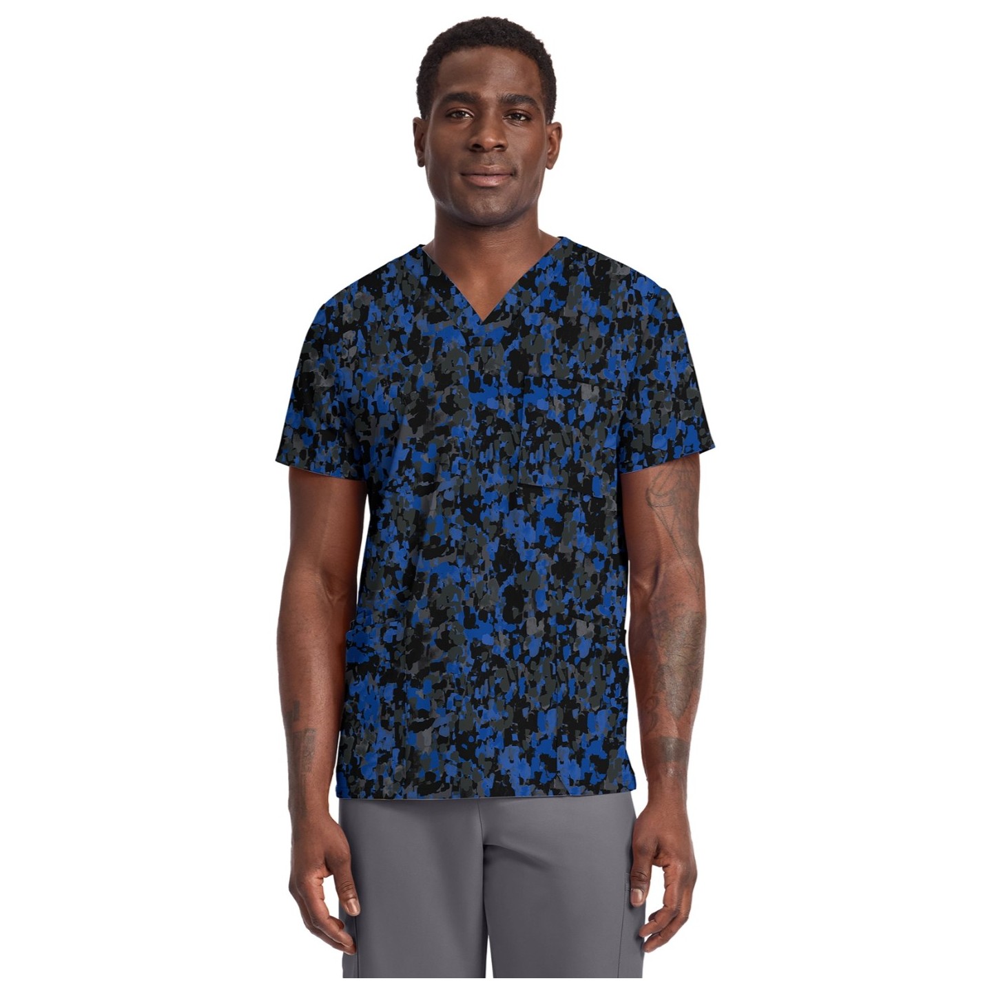 CK691 Unisex 4 Pocket Print Top by Cherokee - Dabbling In Paint