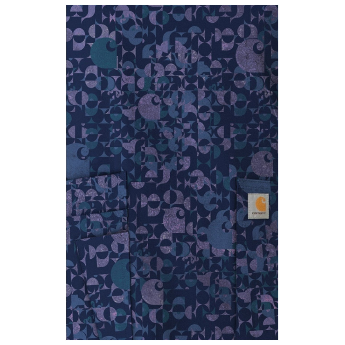 C13414 Carhartt Haut Imprimer à Col en V avec 4 Poches - Geo Logo Navy