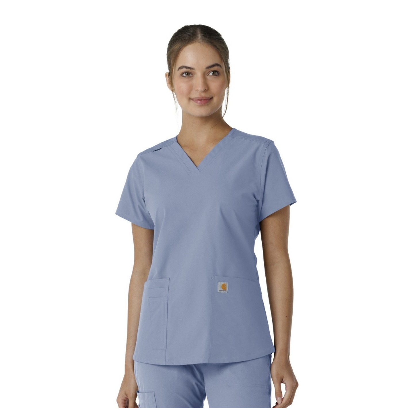 C12313 Carhartt Force Essentials V-Neck Top with Knit Side Panels