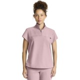 HH752 Quest Bella Partial Zip Stand Collar Scrub Top by Healing Hands