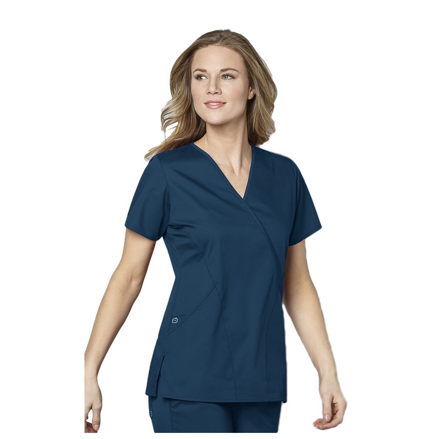 102 WonderWork Mock Wrap Scrub Top