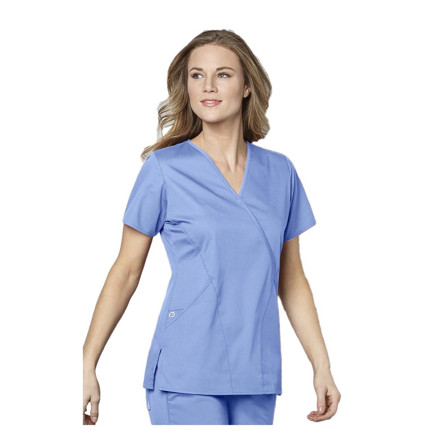 102 WonderWork Mock Wrap Scrub Top