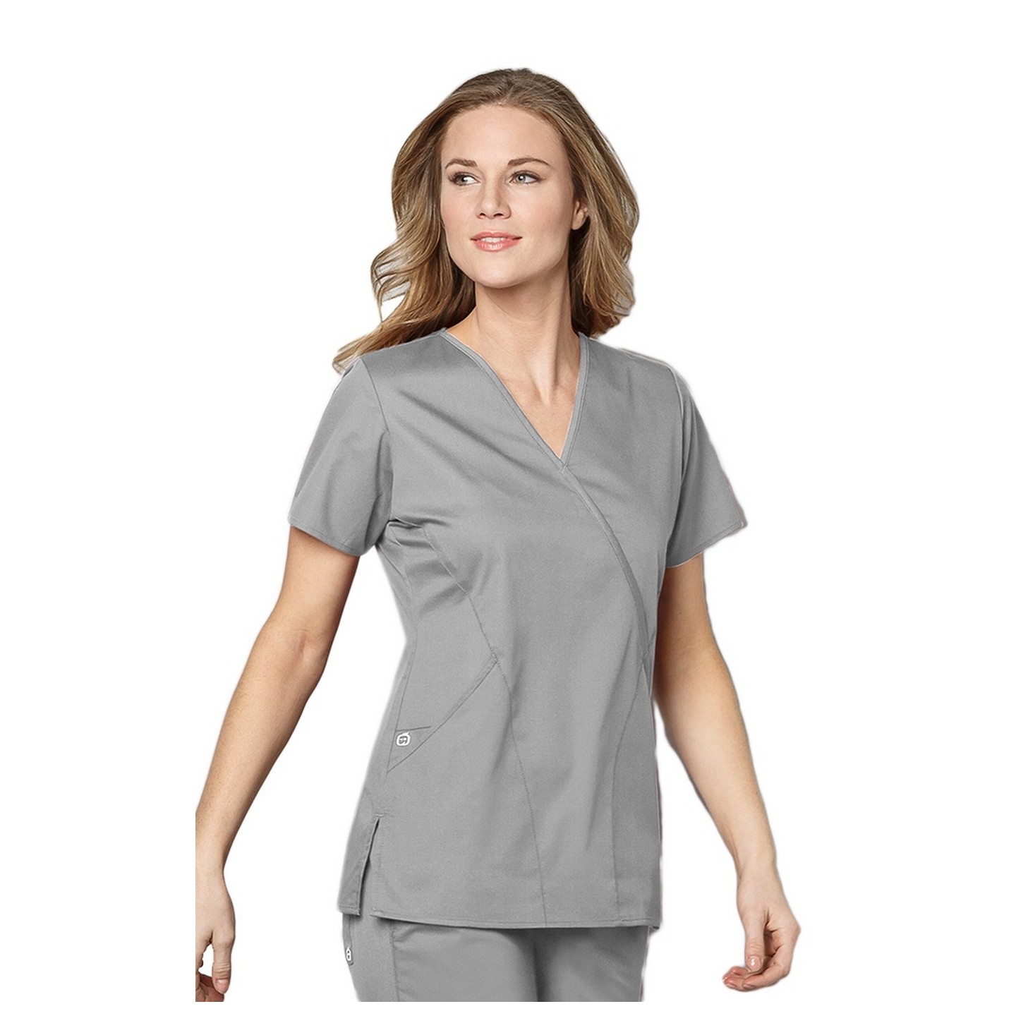 102 WonderWork Mock Wrap Scrub Top