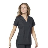 102 WonderWork Mock Wrap Scrub Top