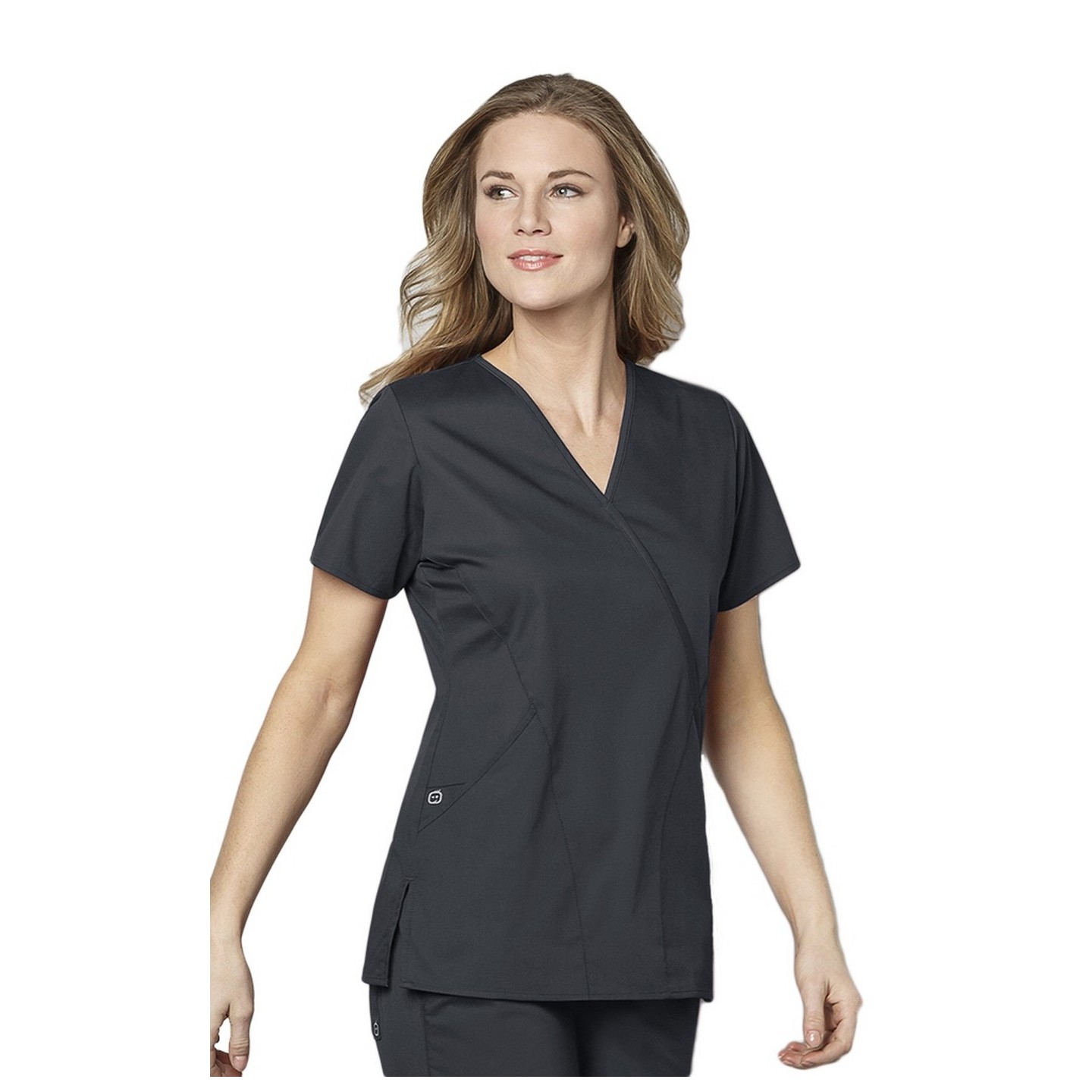 102 WonderWork Mock Wrap Scrub Top