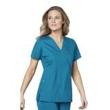 102 WonderWork Mock Wrap Scrub Top