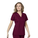 102 WonderWork Mock Wrap Scrub Top