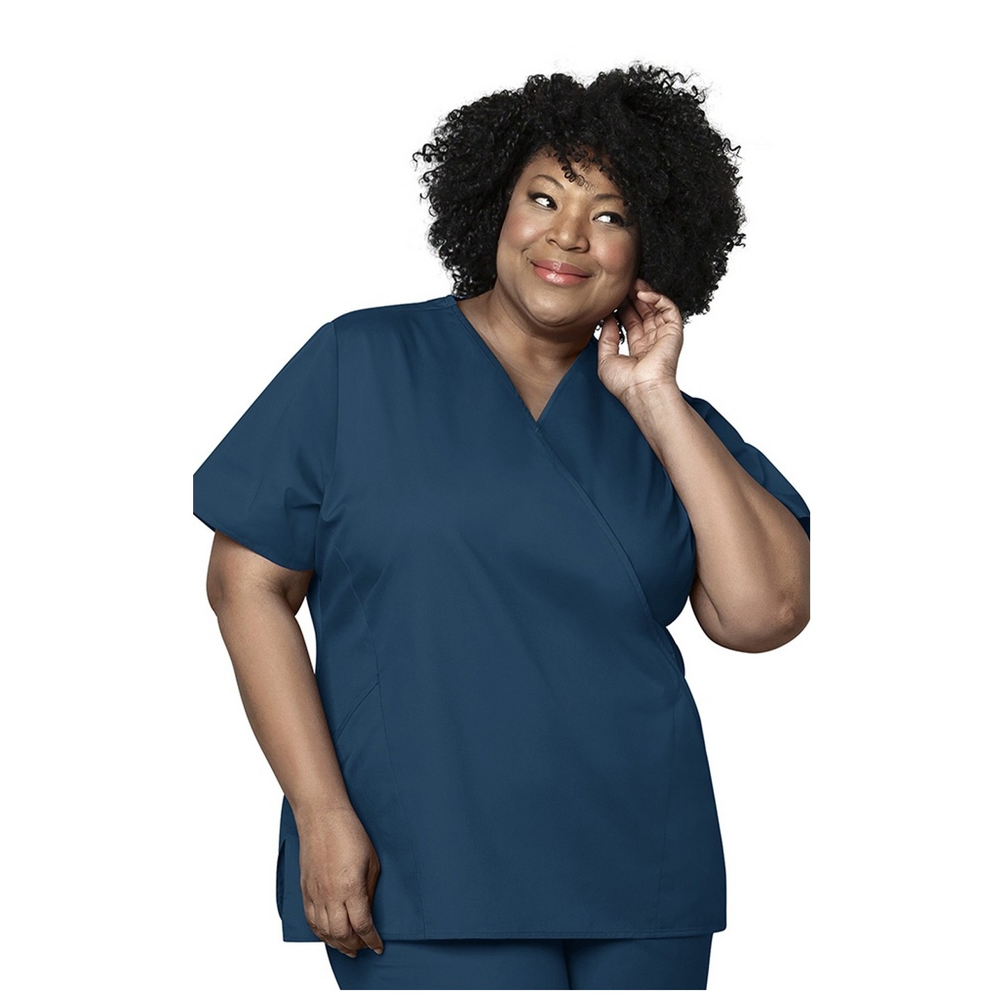 102 WonderWork Mock Wrap Scrub Top