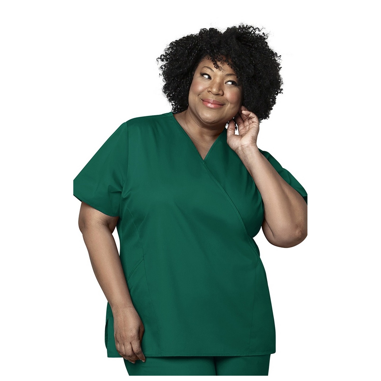 102 WonderWork Mock Wrap Scrub Top