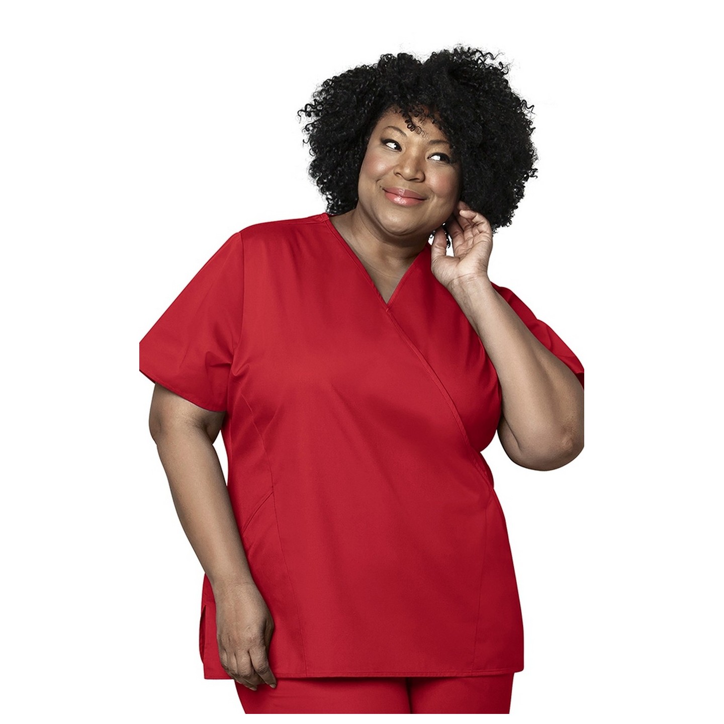 102 WonderWork Mock Wrap Scrub Top