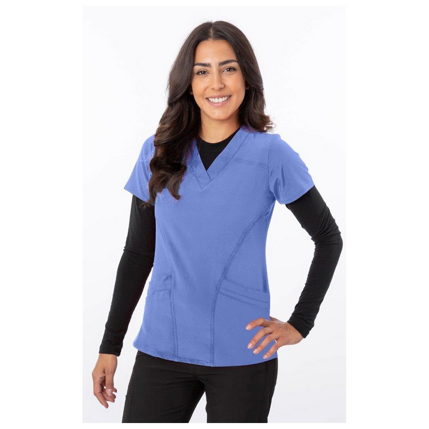 18-1060 Greentown Zinnia Stretch Double Pocket Scrub Top