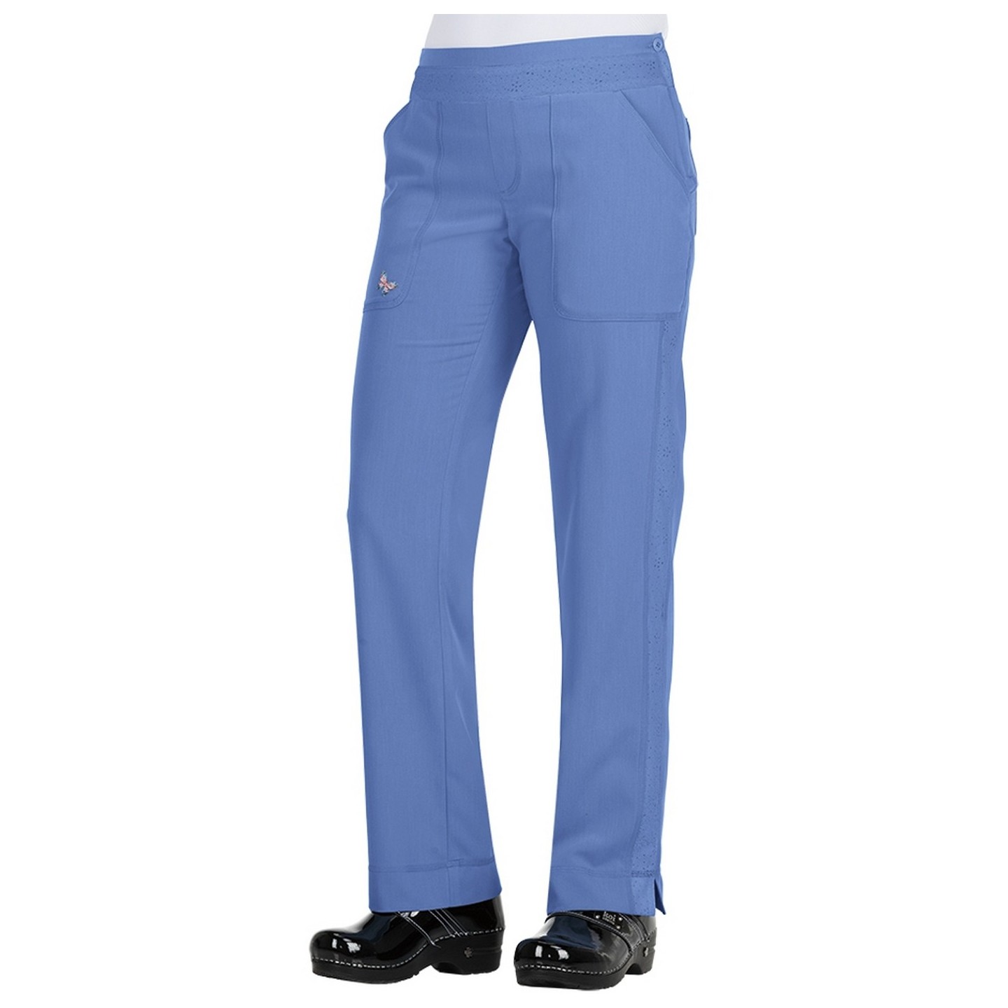 727 Koi Mariposa Maddi Elastic Waist Scrub Pants - True Ceil