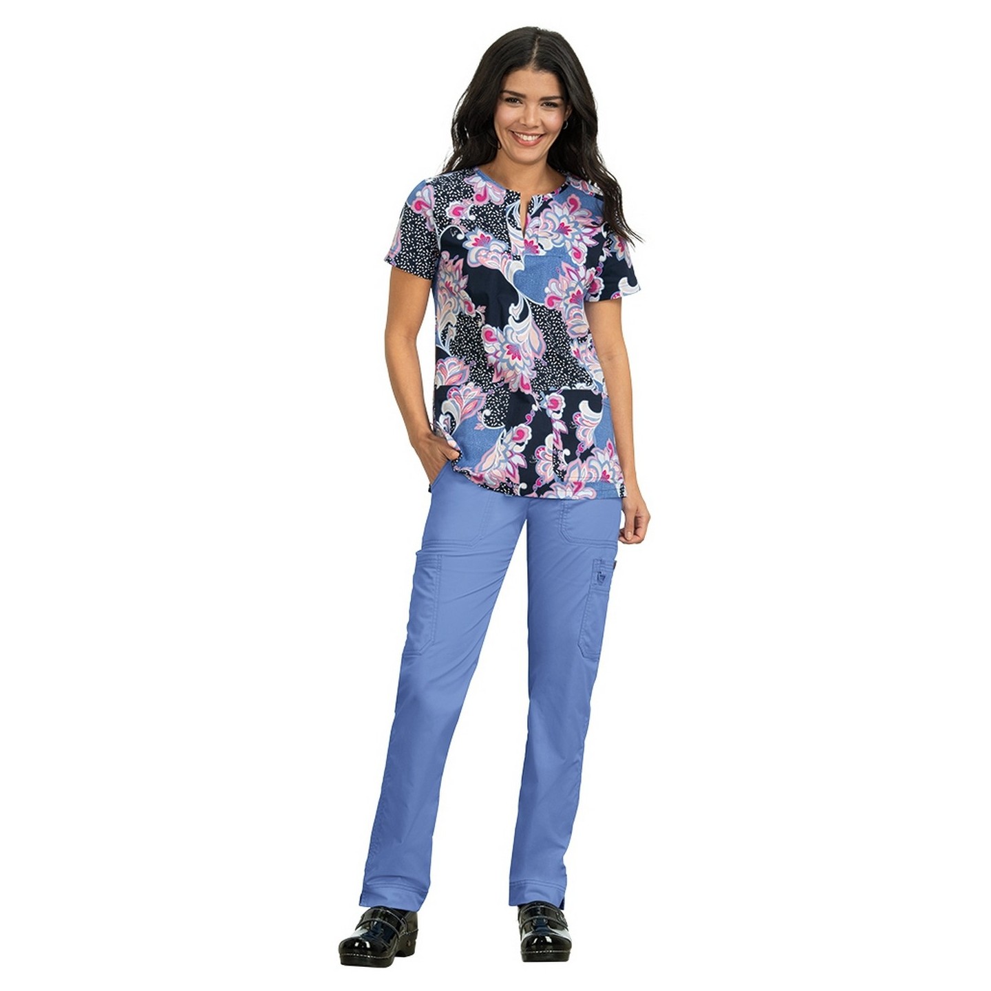 *FINAL SALE 324PR koi Stretch Tanya Top - Romantic Floral