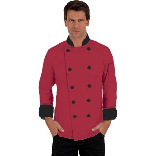 CC250 Voir des hommes - CC250 Classique chef Coat - RED-BLACK