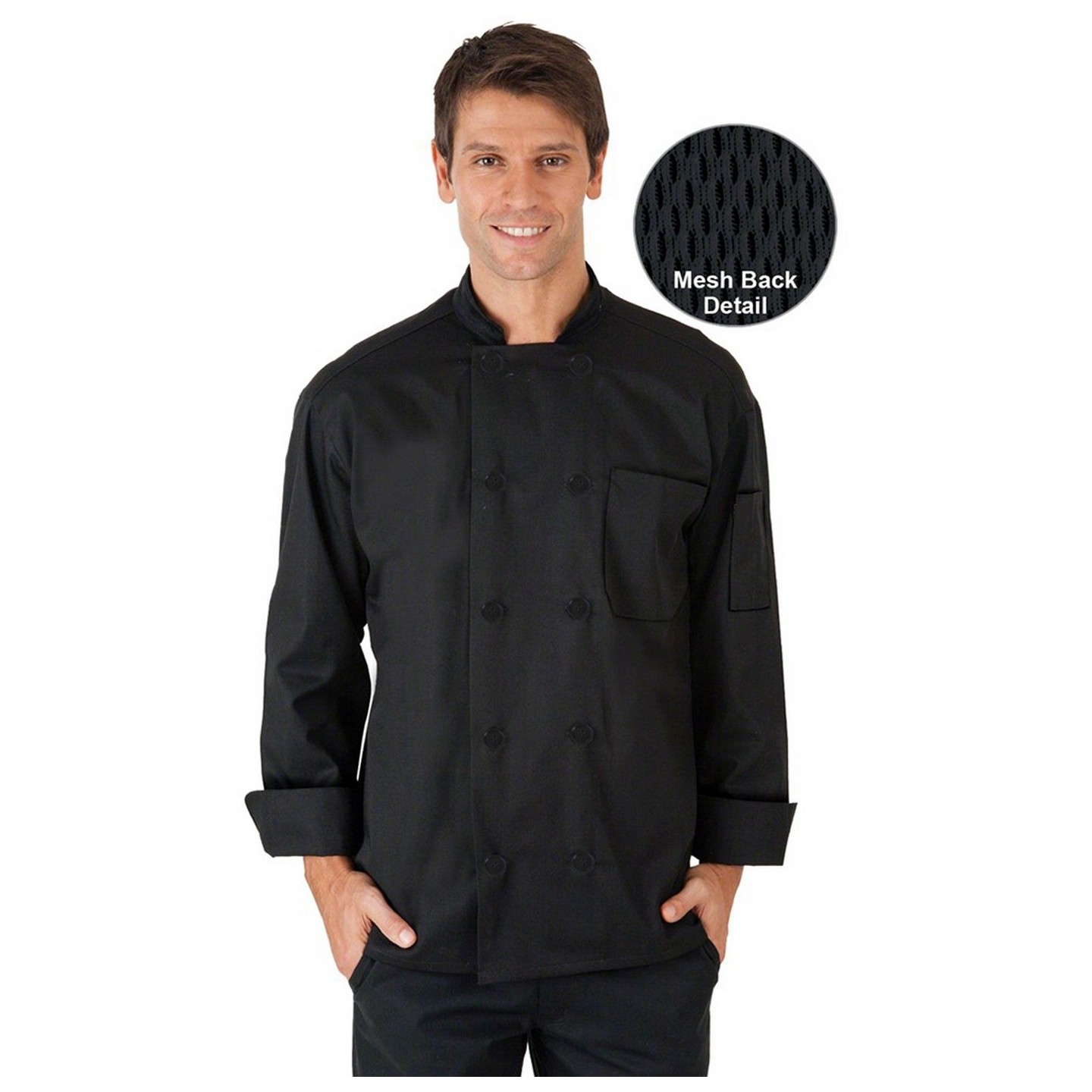 CC650 MOBB Unisex Long Sleeve Chef Coat With Moisture Wicking Mesh Back