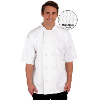 CC550 MOBB Unisex Short Sleeve Chef Coat With Moisture Wicking Mesh Back