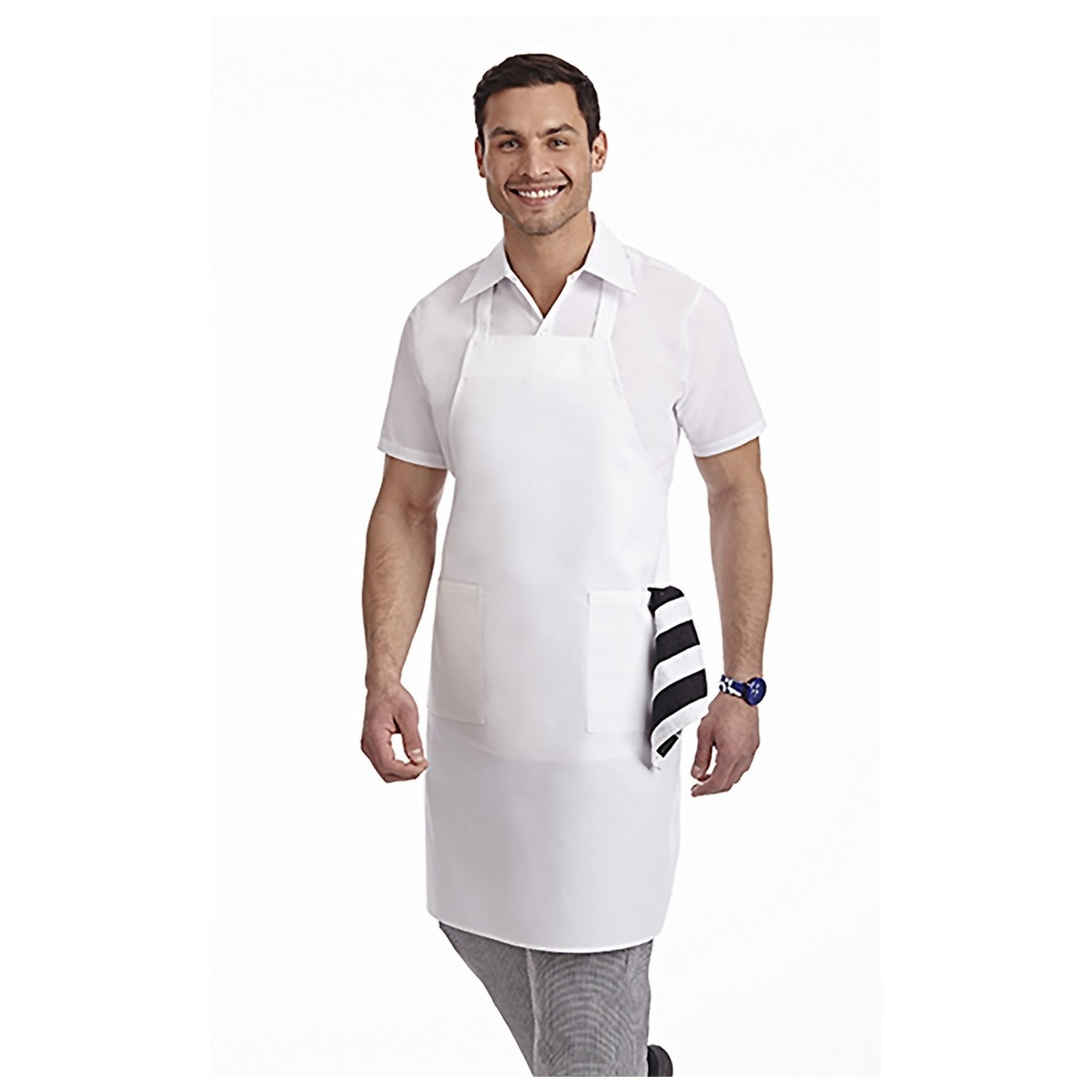 AP386 MOBB Bib Apron - Premium Fabric 7.5oz - Stain & Wrinkle Resistance