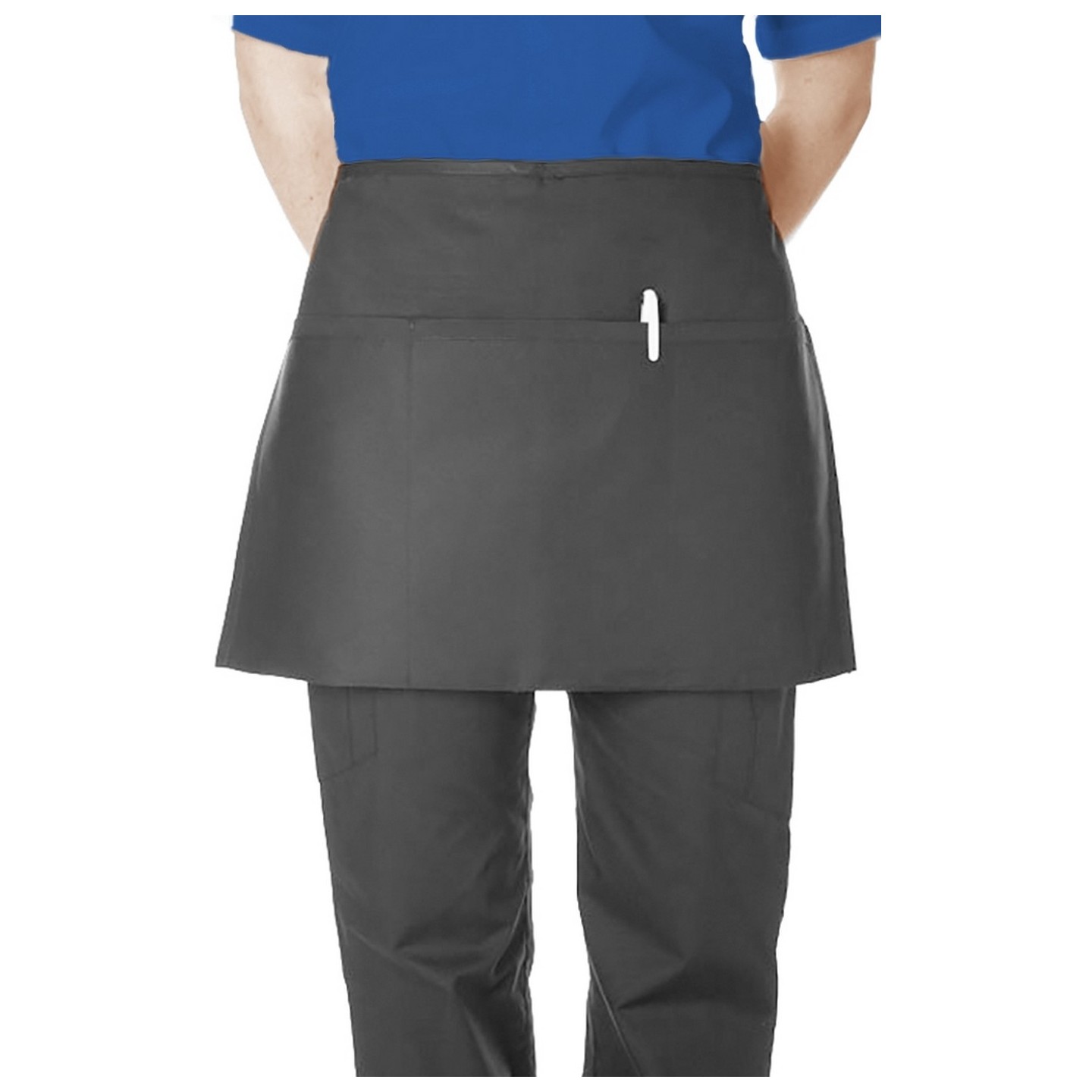 AP381 MOBB 3 Pocket Black Waist Apron Premium Twill 7.5oz Stain & Wrinkle Resistance