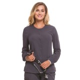 5500 HH Works by Healing Hands Megan Round Neck Warm-Up Scrub Jacket