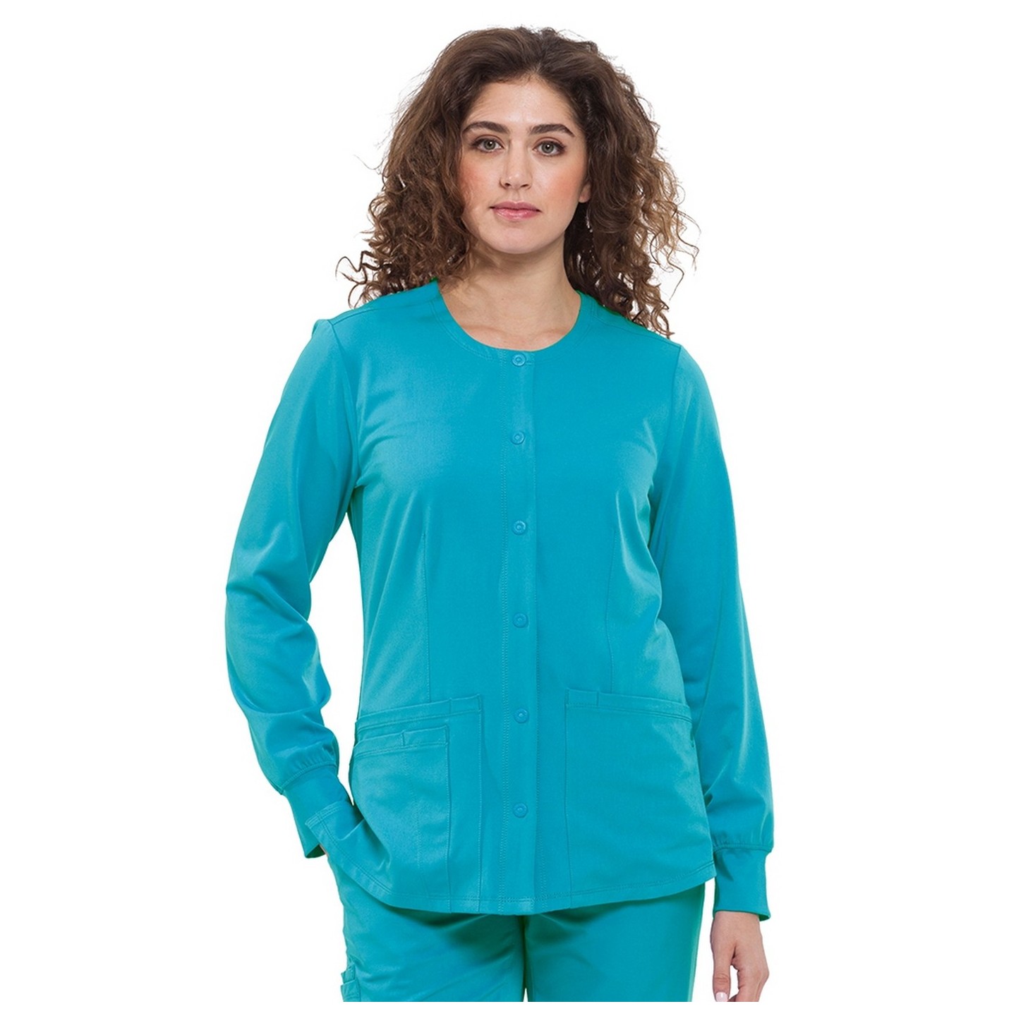 5500 HH Works by Healing Hands Megan Round Neck Warm-Up Scrub Jacket