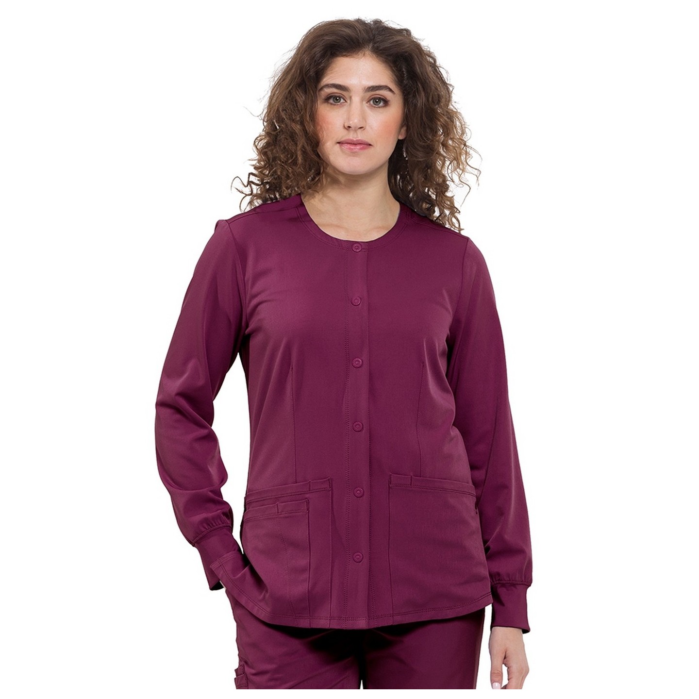 5500 HH Works by Healing Hands Megan Round Neck Warm-Up Scrub Jacket
