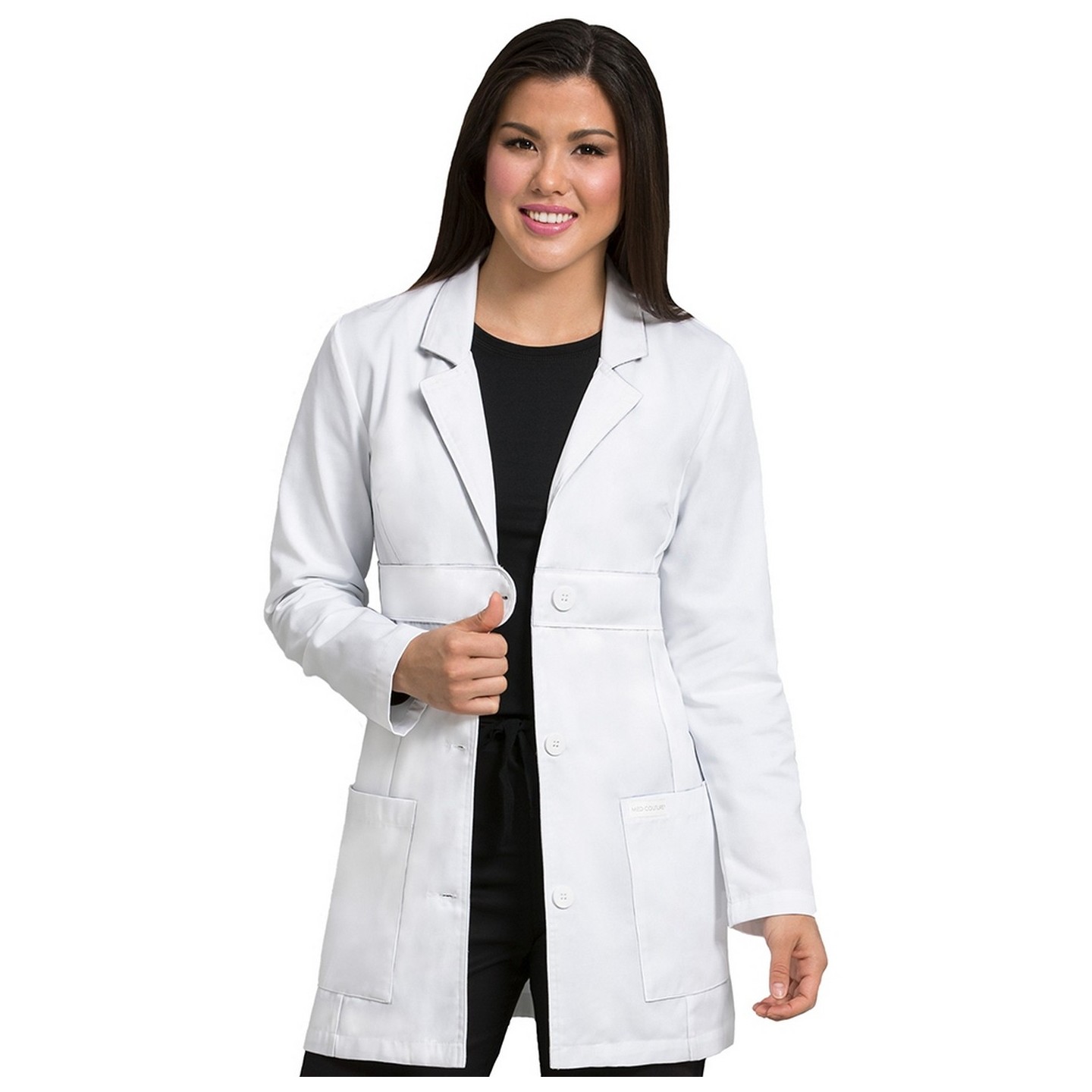 8617 Med Couture blouse laboratoire ceinturé 33" de longueur 