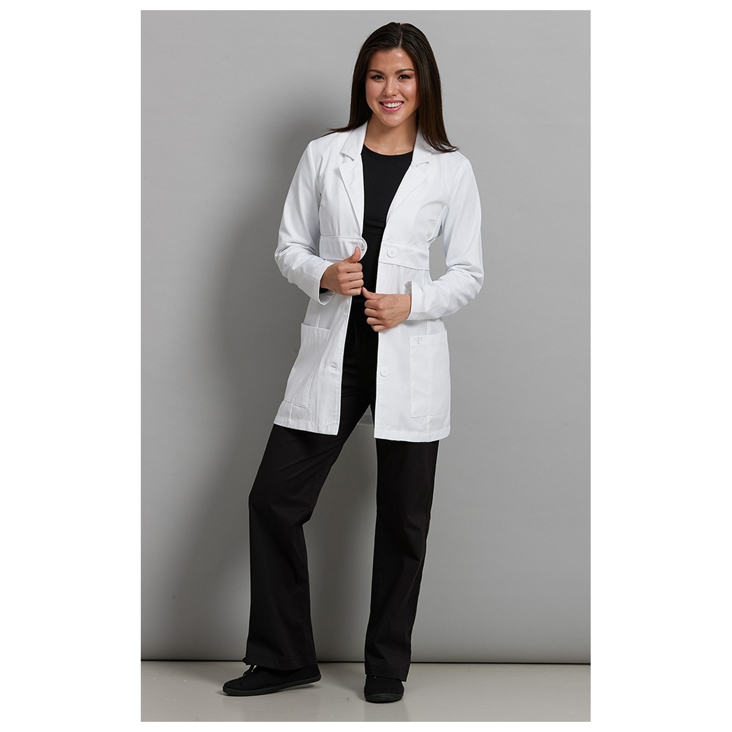 8617 Med Couture blouse laboratoire ceinturé 33" de longueur 