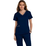 3502 Matrix Both Side Contrast V-Neck Top - Maevn