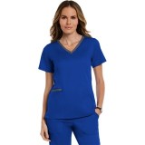 3502 Matrix Both Side Contrast V-Neck Top - Maevn