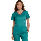 3502 Matrix Both Side Contrast V-Neck Top - Maevn