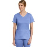 3701 Matrix Curved Mock Wrap Top - Maevn