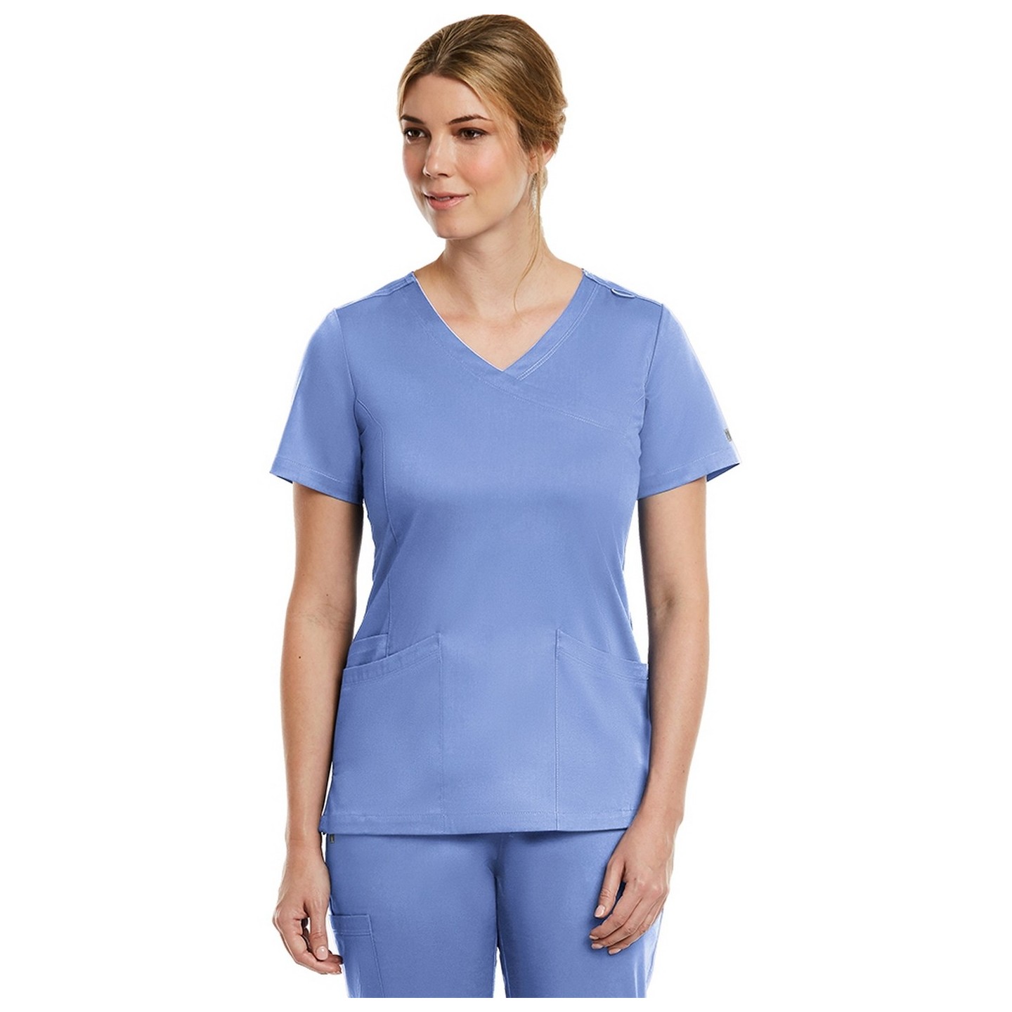 3701 Matrix Curved Mock Wrap Top - Maevn