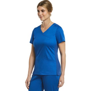 3701 Matrix Curved Mock Wrap Top - Maevn