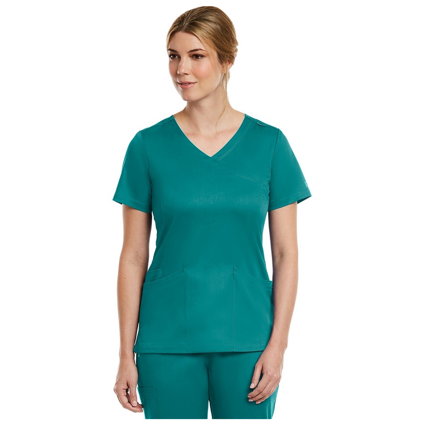 3701 Matrix Curved Mock Wrap Top - Maevn
